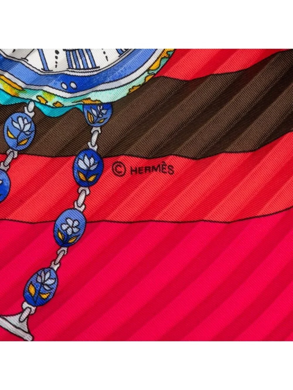 Hermes Carre 90 Pleats Parmi les Fleurs Je Compte les Heures Time Among Flowers